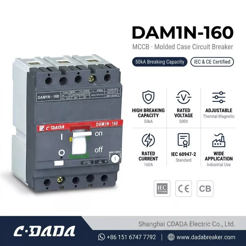 Ny CDADA dia mamoaka ny DAM1N-160 160A MCCB Circuit Breaker