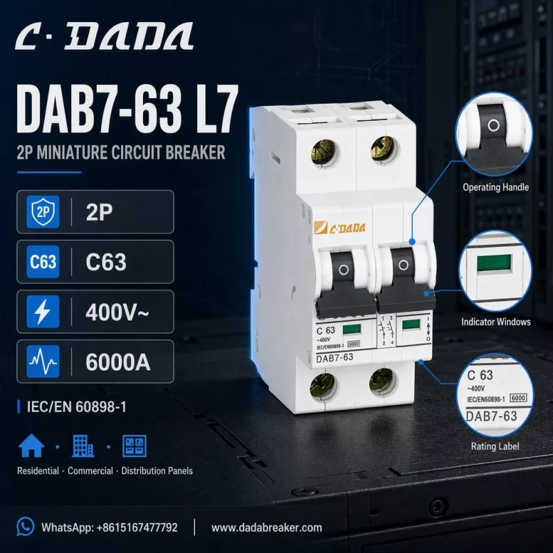 DAB7-63 L7 2P MCB - Fiarovana mazava tsara ho an'ny tontolon'ny fizarana